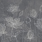 Papier peint Dessin de fleurs et de feuilles