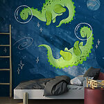 Papier peint Dragon vert dans l'espace