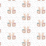 Papier peint Motif de lapins portant un tutu