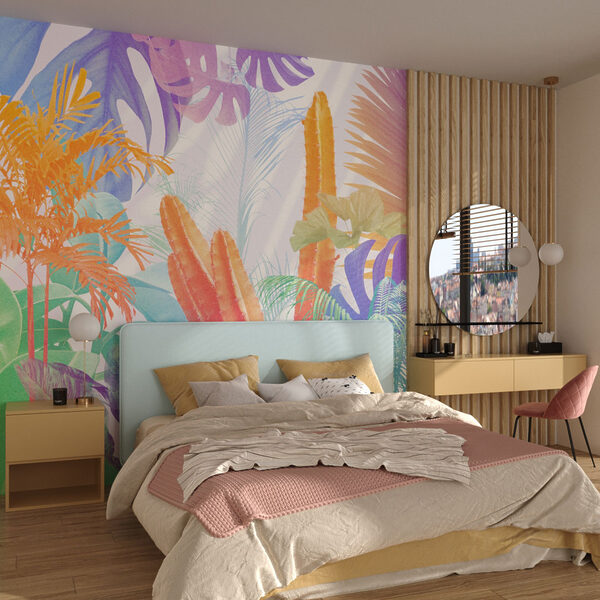 21357 600x600 - Mur avec une peinture de plantes - tegory