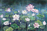 21460a 150x99 - Peinture de fleurs roses et de feuilles vertes - tegory