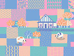 21583a 150x115 - Vache et maison en patchwork - tegory