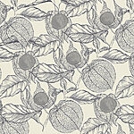 Papier peint Motif des feuilles et des fruits