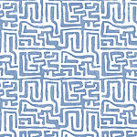 Papier peint Motif de labyrinthe bleu et blanc