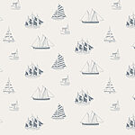 Papier peint Motif de bateaux sur fond blanc