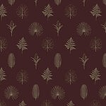 Papier peint Motif de feuilles sur fond rouge