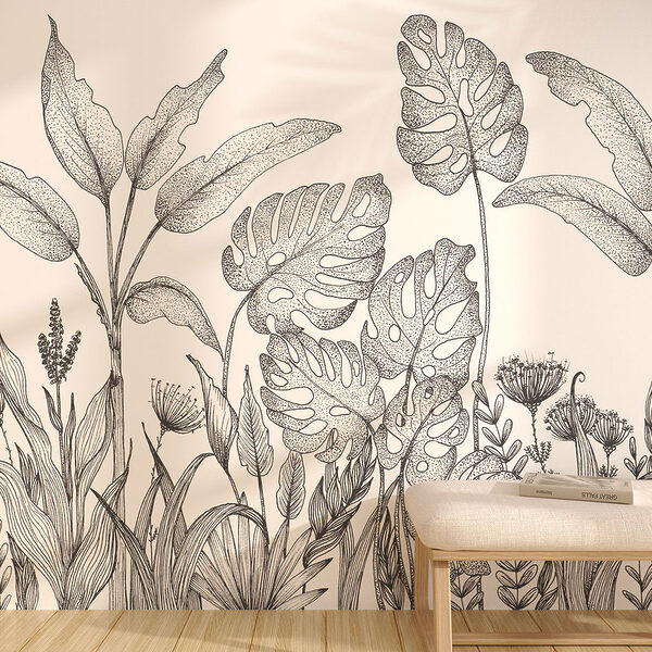 21754 600x600 - Dessin de fleurs sur un mur - tegory