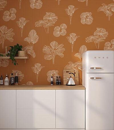 21758 400x457 - Motif de fleurs blanches sur fond orange - tegory