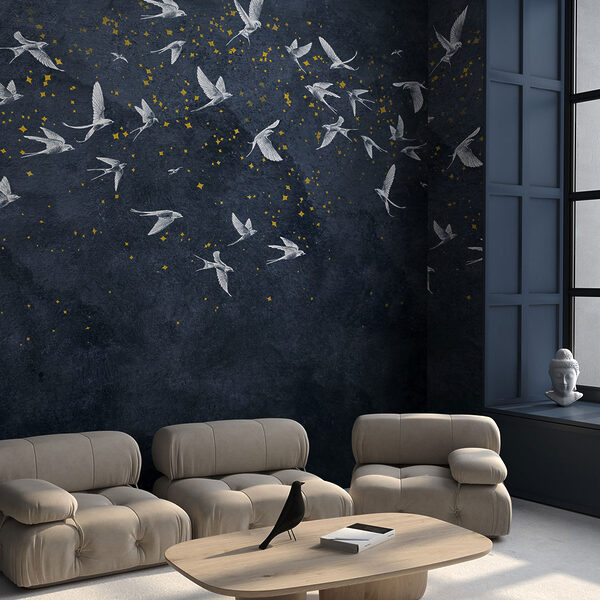 21787 600x600 - Mur avec feuilles et oiseaux - tegory