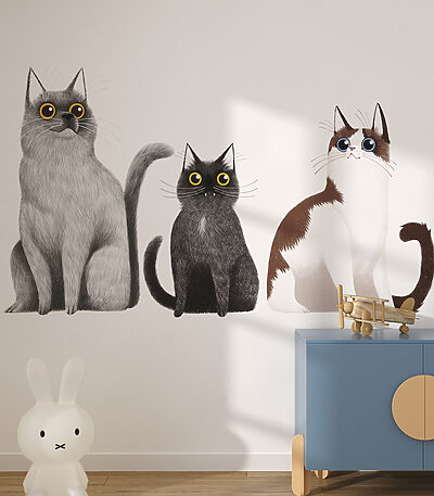 21898 400x457 - Groupe de chats assis ensemble - tegory