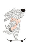 Papier peint Chien sur un skateboard