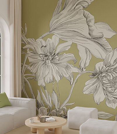 21960 400x457 - Dessin de fleurs sur fond vert - tegory