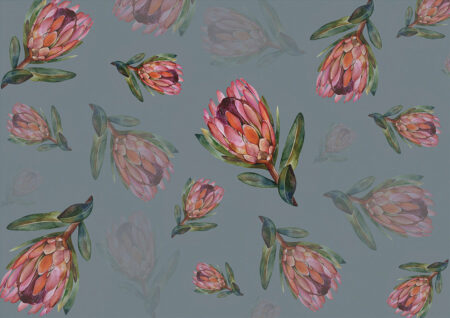 Papier peint fleurs de protéines délicates et légères