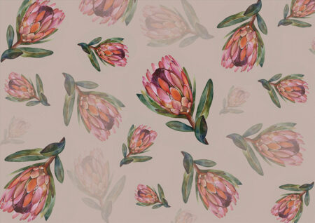 Papier peint fleurs de protéines délicates et légères