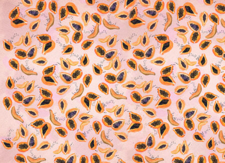 Papier peint papaye saturée