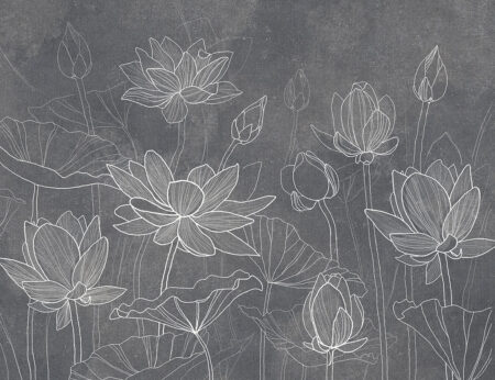 Papier peint nénuphars délicats