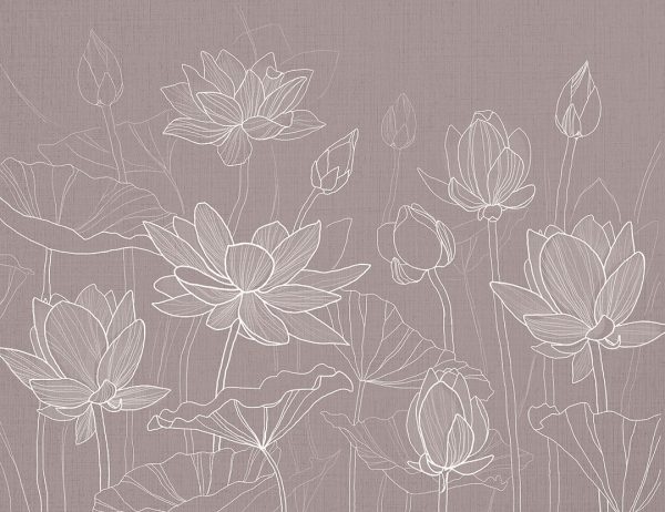 Papier peint minimalistes lotus d’eau