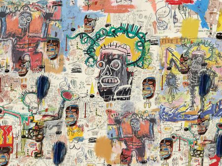 Papier peint graffiti dans le style de Basquiat