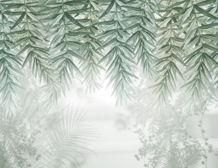 Papier peint branches de saule suspendues