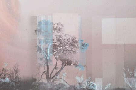 Papier peint collage de bois et de formes géométriques