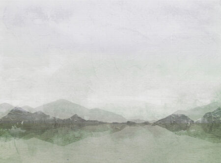 Papier peint lac et montagnes avec l’effet de plâtre décoratif