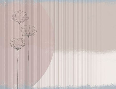 Papier peint lotus graphique pastel