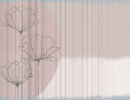 Papier peint lotus graphiques délicats avec l’effet de vagues 3D
