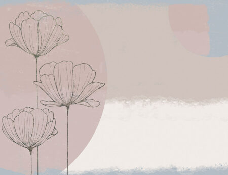 Papier peint lotus graphiques délicats avec fond asymétrique