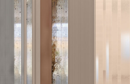Papier peint combinant différentes textures métalliques