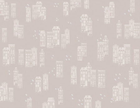 Papier peint motif de maisons de style victorien