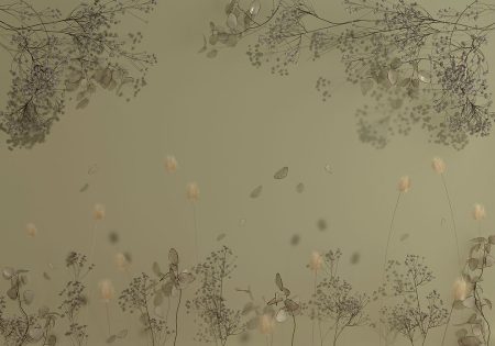 Papier peint de délicates fleurs séchées avec effet 3D