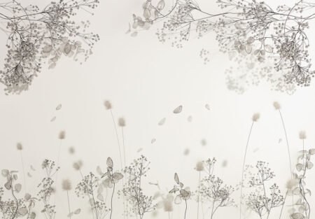 Papier peint de délicates fleurs séchées avec effet 3D