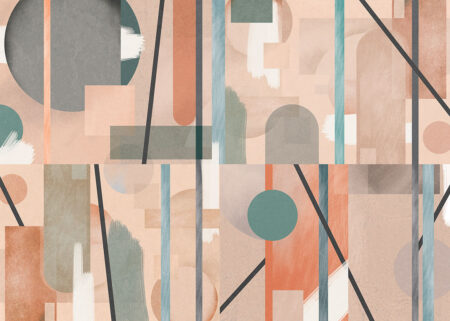 Papier peint figures géométriques de l’Art Déco