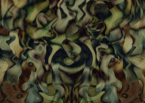 Papier peint abstraction vert foncé