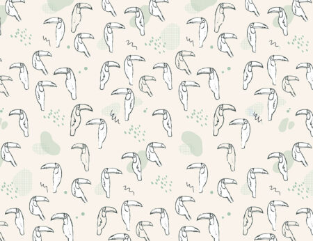 Papier peint un motif d’oiseaux toucans
