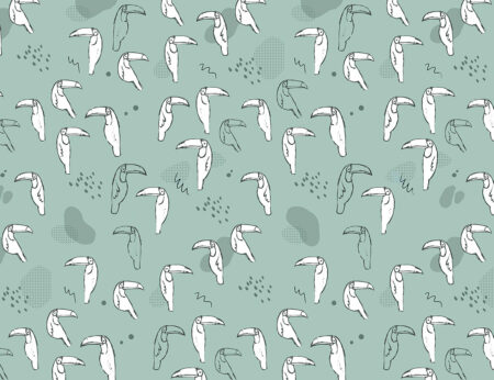 Papier peint un motif d’oiseaux toucans