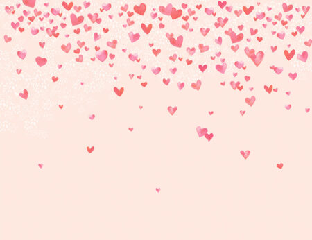 Papier peint coeurs rouges aquarellés