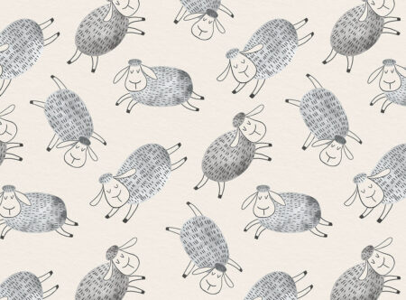 Papier peint moutons délicats
