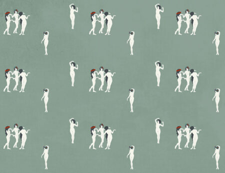 Papier peint de filles délicates avec des fleurs