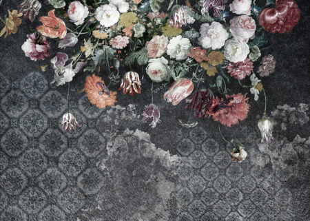 Papier peint nature morte hollandaise dans des couleurs sombres