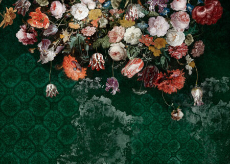 Papier peint nature morte hollandaise dans des couleurs sombres