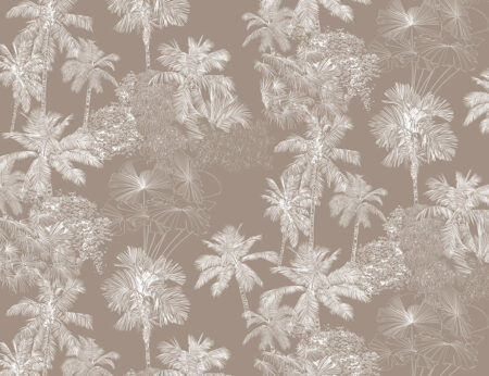 Papier peint délicat des tropiques dans des couleurs pastel
