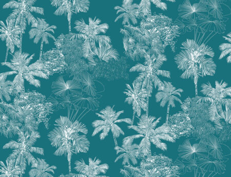 Papier peint délicat des tropiques dans des couleurs pastel