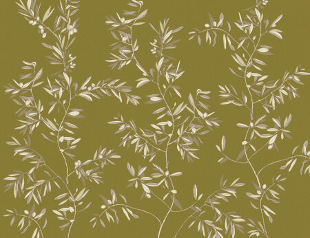 Papier peint à motif de branches d’olivier