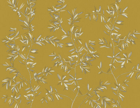 Papier peint à motif de branches d’olivier