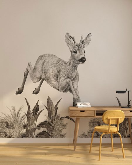 Papier peint de cerf Bambi dans le style crayon