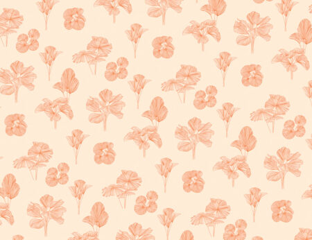 Papier peint motif avec des feuilles dans un style linéaire