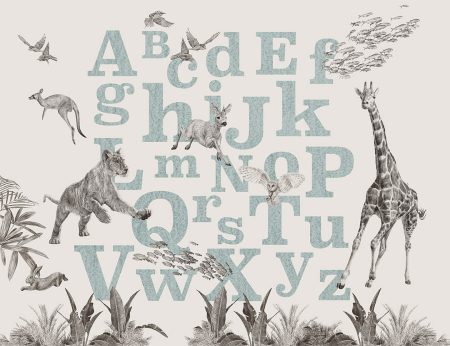 Papier peint alphabet anglais avec des images d’animaux
