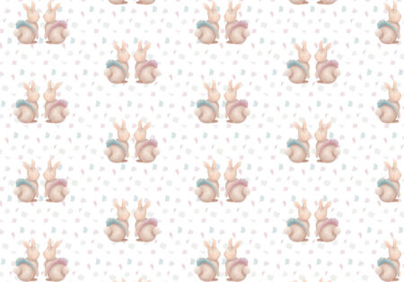 Papier peint à motifs lapins en tutus