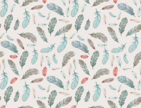 Papier peint à motifs plumes tendres
